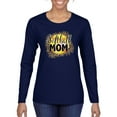 thumbnail image 1 of Softball Mom Animal Print Girl Sports Womens Graphic Long Sleeve T-Shirt, Navy, XX-Large, 1 of 5