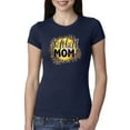 thumbnail image 1 of Softball Mom Animal Print Girl Sports Womens Slim Fit Junior Tee, Navy, Medium, 1 of 5