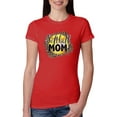 thumbnail image 1 of Softball Mom Animal Print Girl Sports Womens Slim Fit Junior Tee, Red, Large, 1 of 5