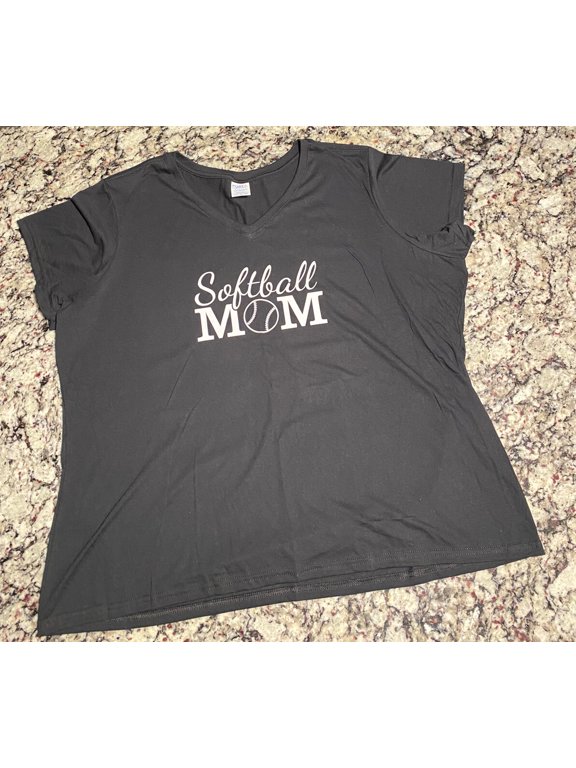 Softball Mom Black Plus Size Graphic T-Shirt