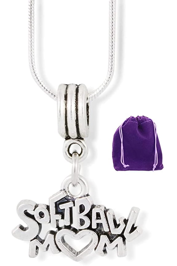Softball Mom Charm Snake Chain Necklace