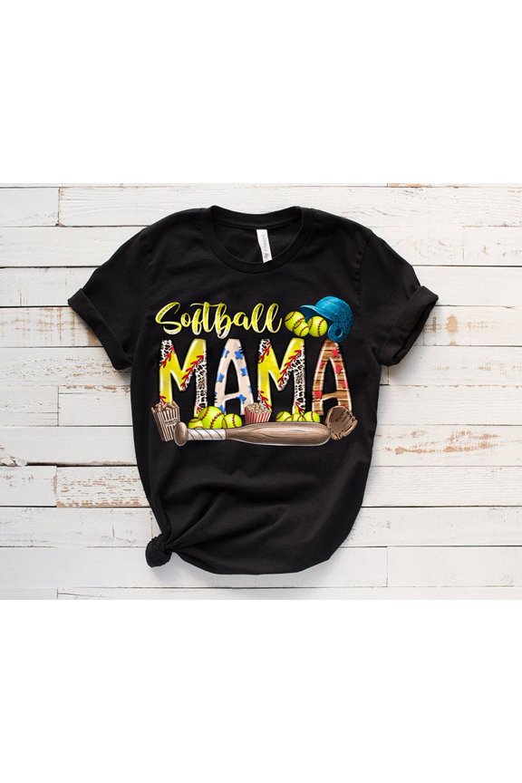 Softball Mom Minimal Game Day Sports Mama Shirt BLACK Unisex S-5XL Hot Trending Shirt