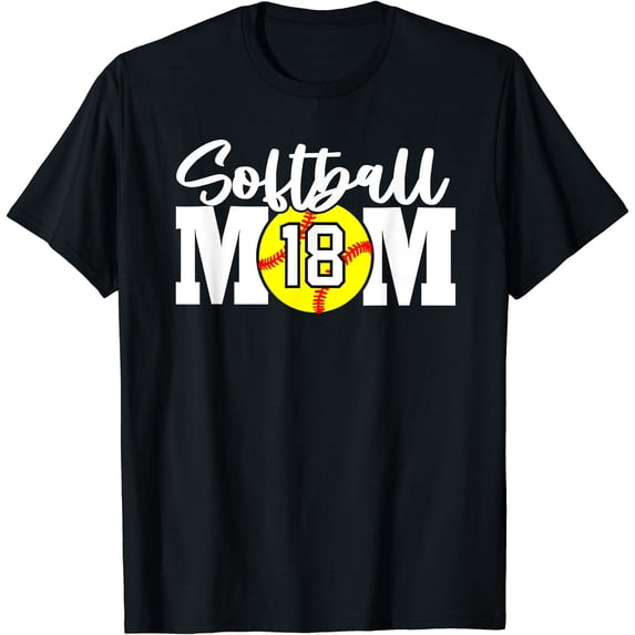 Softball Mom Number #18 T-Shirt - Walmart.com