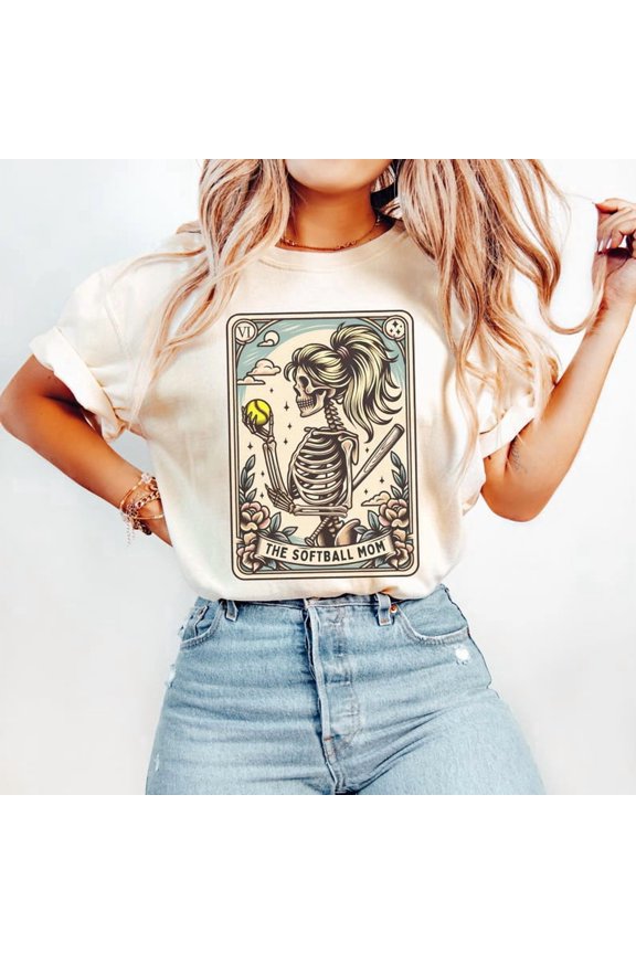 Softball Mom Tarot Card Mama Mothers Day T-Shirt All Size S-5Xl