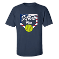 thumbnail image 1 of Softball Mom Tee Patriotic American Flag Home Run Sports Unisex Adult Short Sleeve T-shirt-Navy-xxxl, 1 of 4