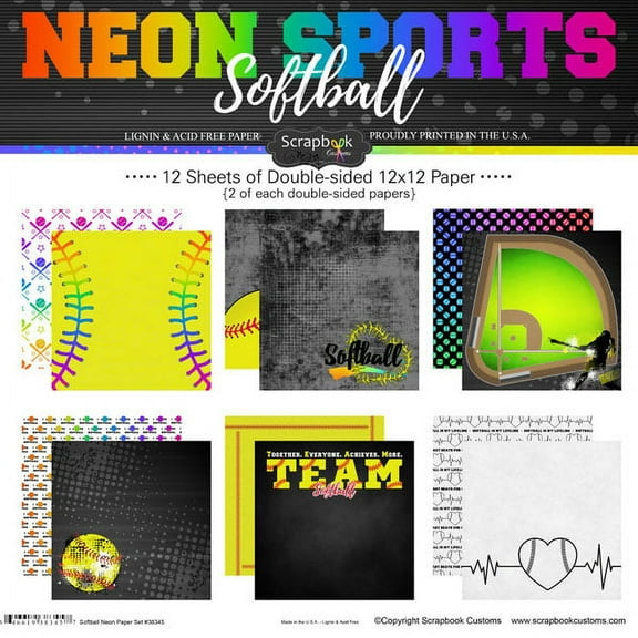 Softball Neon Paper Pack