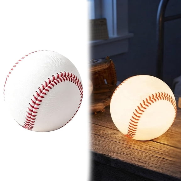 Softball Night Light Gift, 3D Printed Softball LED Bedside Lamp, Warm White Glow Bedside Lamp for Bedroom, Sports Inspired Home Decor, Gifts for Players & Sports Fans