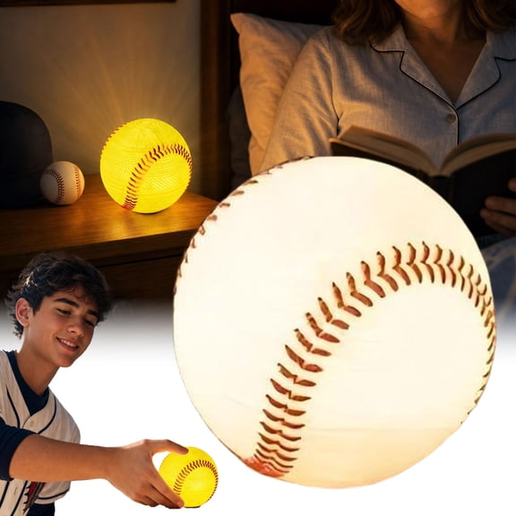 Softball Night Light Gift, 3D Printed Softball LED Bedside Lamp, Warm White Glow Bedside Lamp for Bedroom, Sports Inspired Home Decor, Gifts for Players & Sports Fans