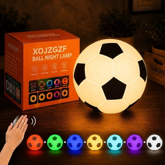 Softball Night Light Gift, Light up Baseball Room Decor, Color Changing LED Lights, Cute Lamp Bedroom, Realistic Ambient Ball Nightlight Bedside Suitable, for Sports Fans Home
