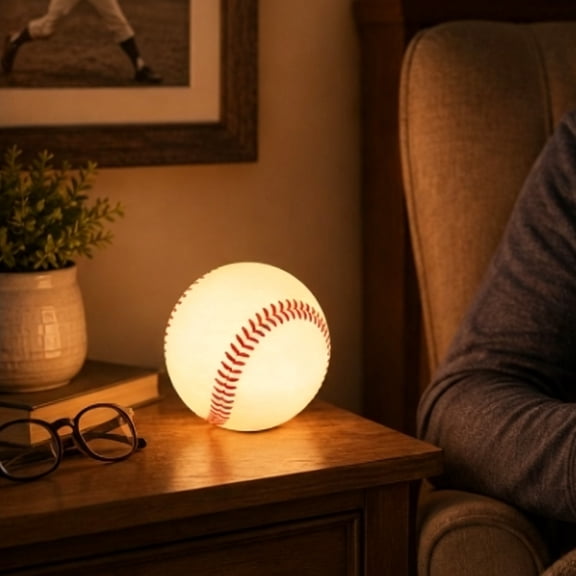 Softball Night Light Gift, Light Up Baseball Room Decor, Color Changing LED Lights, Cute Lamp Bedroom for Sports Fans Home