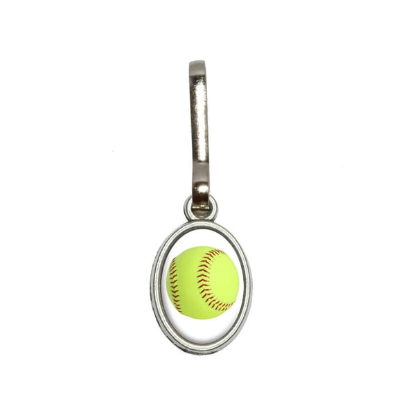 Softball Oval Zipper Pull