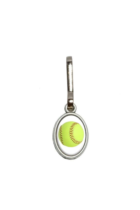 Softball Oval Zipper Pull