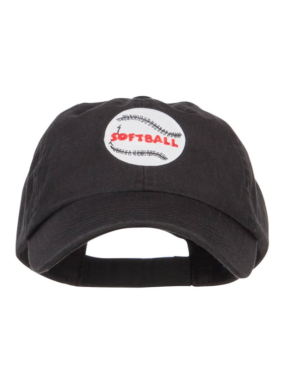 Softball Patched Low Pet Spun Cap - Black OSFM