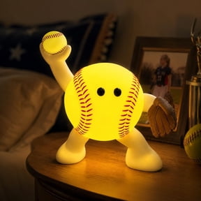Softball Pitcher Night Light Buddy, Sports Buddy Glow Light, LED Bedside Lamp for Sports Room, Desktop Decoration and Collectible Display