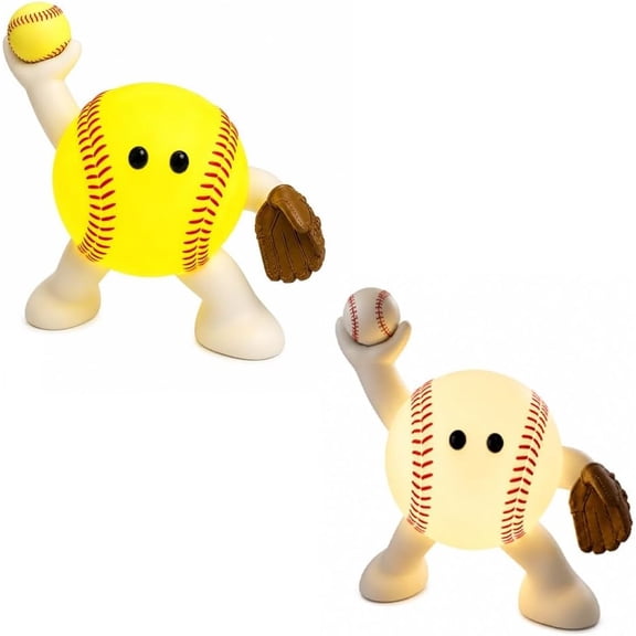 Softball Pitcher Night Light Buddy, Sports Theme LED Desk Lamp, Sports Buddy Glow Light for Bedroom, Decorative Collectible Ambient Light