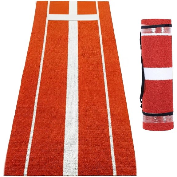 Softball Pitching Mat 10x3 FT Fade Proof Pitching Mat, PE+PP Material with Shock Absorbent Layer, Weather Resistant for Outdoor Indoor Softball Training