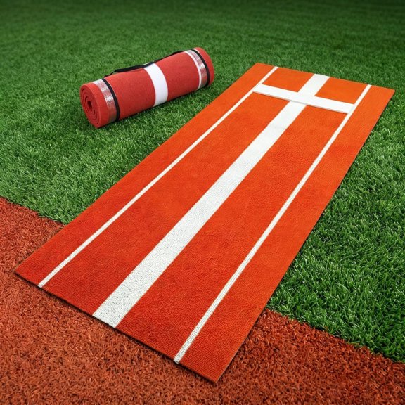 Softball Pitching Mat 10x3 ft Professional Alignment, Baseball Training Mat 30MM Thickened Mound, Portable Weather Resistant Training Mat Non-Slip Backing for Indoor Outdoor Practice.