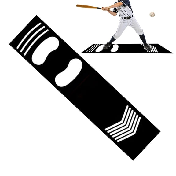 Softball Pitching Mat with Strike Zone, Wear-Resistant Portable Training Mat for Batting Stance Practice, 54 x 12 Inch, Indoor & Outdoor Baseball Practice for Beginners