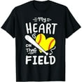 thumbnail image 1 of Softball Player Mom Grandma My Heart Is On That Field T-Shirt, 1 of 3