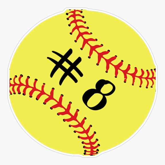 Softball Player Number Eight Sports Team Sticker
