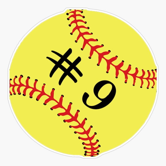 Softball Player Number Nine Sports Sticker