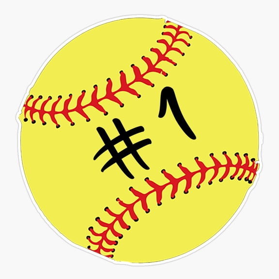 Softball Player Number One Sports Sticker