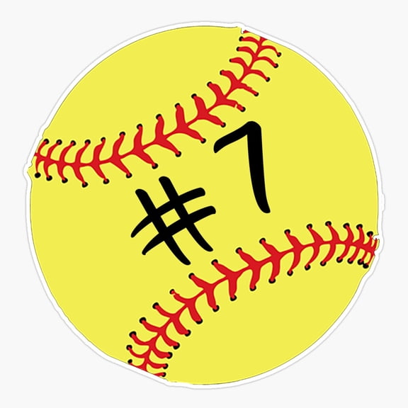 Softball Player Number Seven Sports Sticker