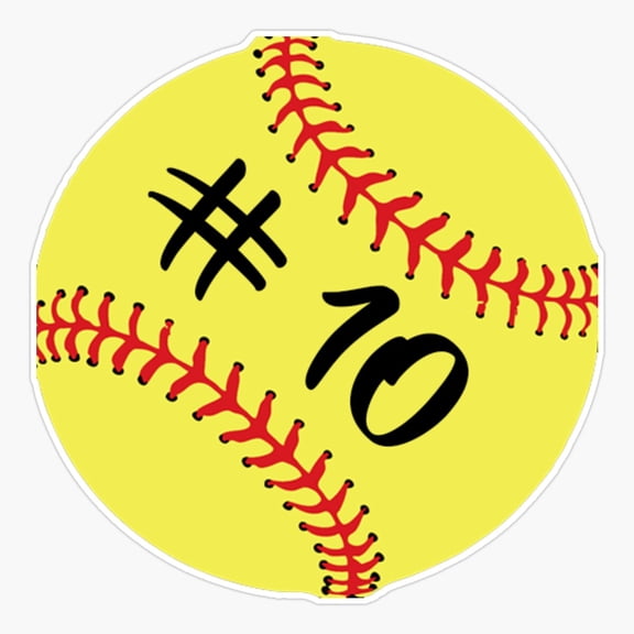 Softball Player Number Ten Sports Sticker