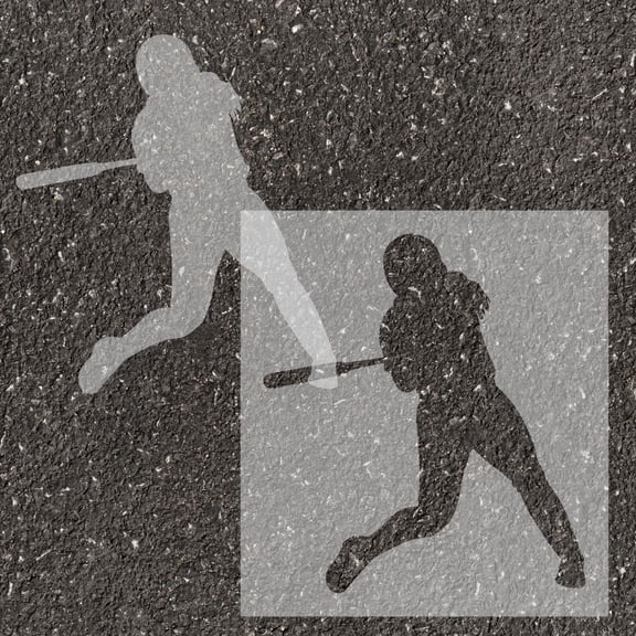 Softball Player Parking Space Stencil