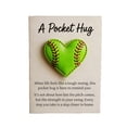 thumbnail image 1 of Softball Pocket Hug, Handmade Heart-Shaped Sports Themed Pocket Hug Collection, Heart Crochet Encouragement Gift for Players, Fans & Coaches, B, 1 of 4