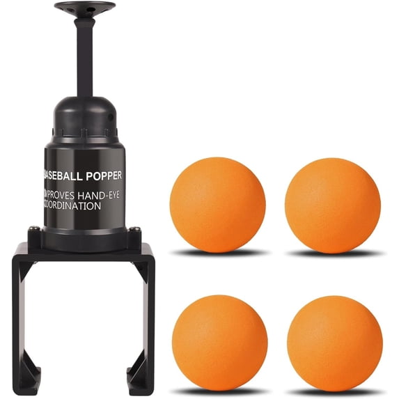 Softball Pop | Baseball Pop for Hitting Without a Pitcher(Compatible with Practice Wiffle Balls, 4 Softballs Included)