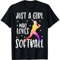 thumbnail image 1 of Softball Practice Just A Girl Who Loves Softball Coaches T-Shirt, 1 of 4