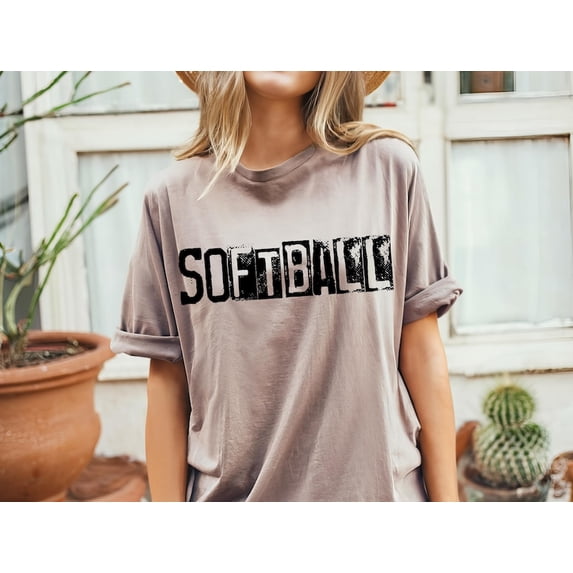 Softball Retro Grunge Shirt, Softball Mama Shirt, Retro Typewriter Shirt, Vintage Distressed Softball Shirt, Grunge Softball Shirt