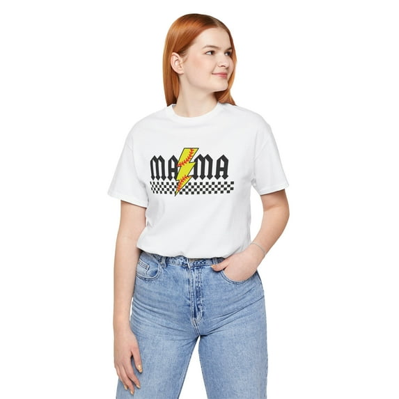 Softball Retro Mama Rocker Sports Checkerboard Shirt