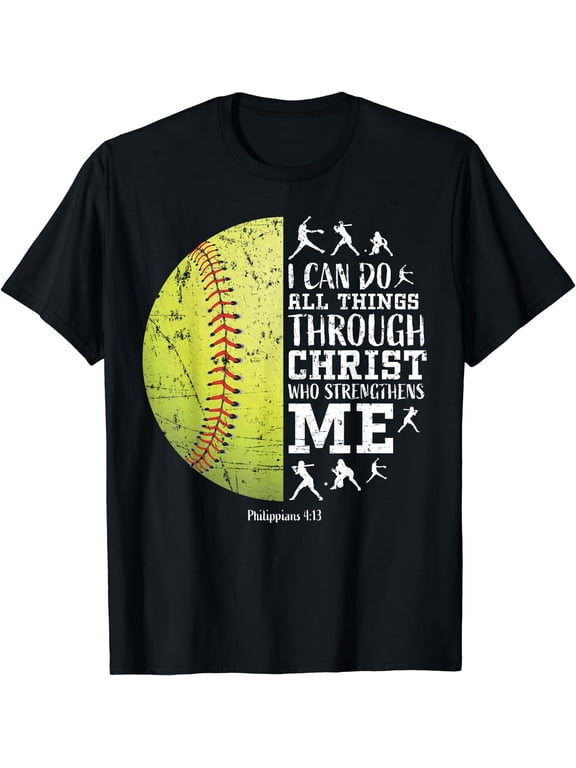 Softball Shirts For Women Gifts Softball T Shirts Teen Girls T-Shirt Black Medium