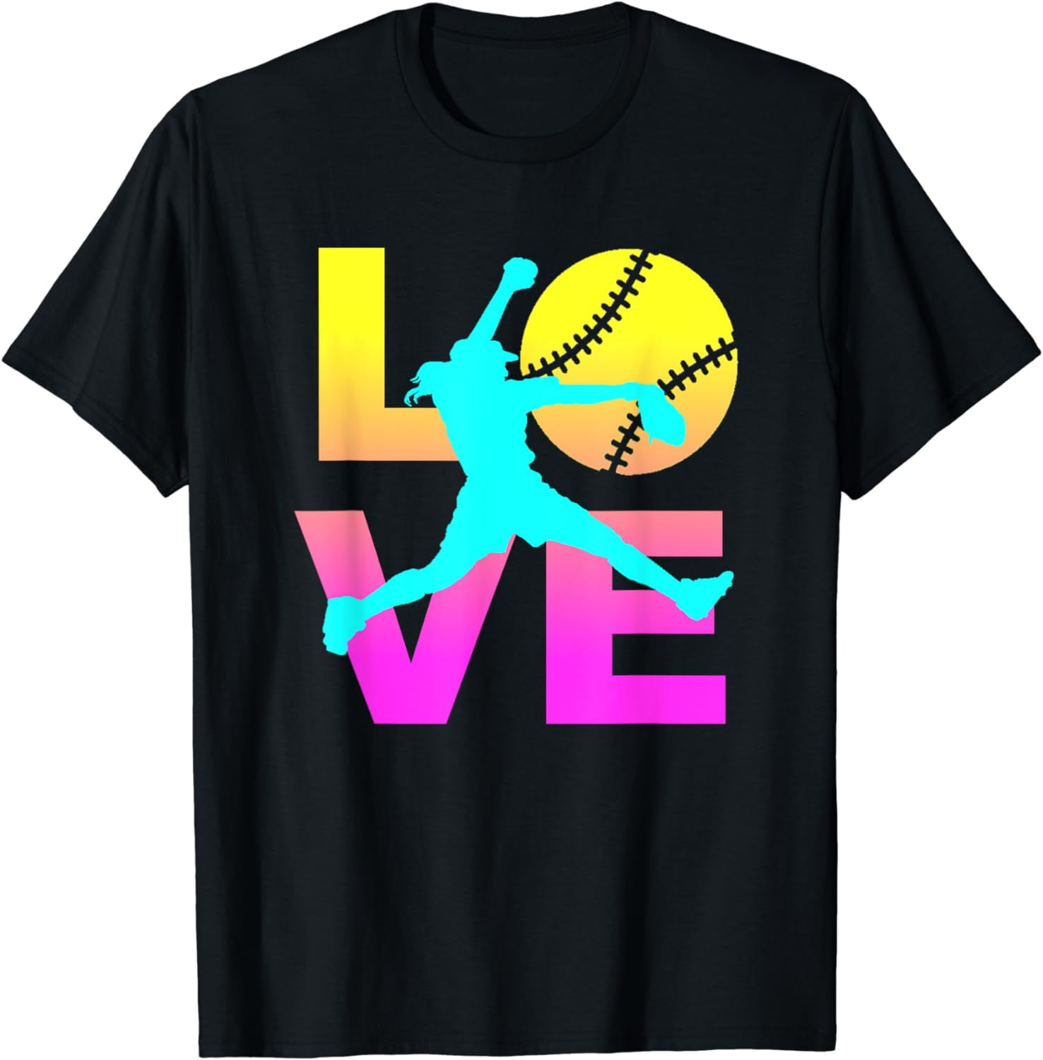 Softball Shirts for Girls Love T-Shirt - Walmart.com