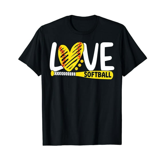 Softball Shirts for Women & Teen Girls, Love Softball T-Shirt