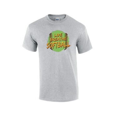 Softball Short Sleeve T-shirt Live Breathe Softball-Sportsgray-Large
