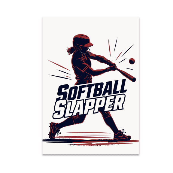 Softball Slapper Action Art - Softball Player - 13x19 Poster Print