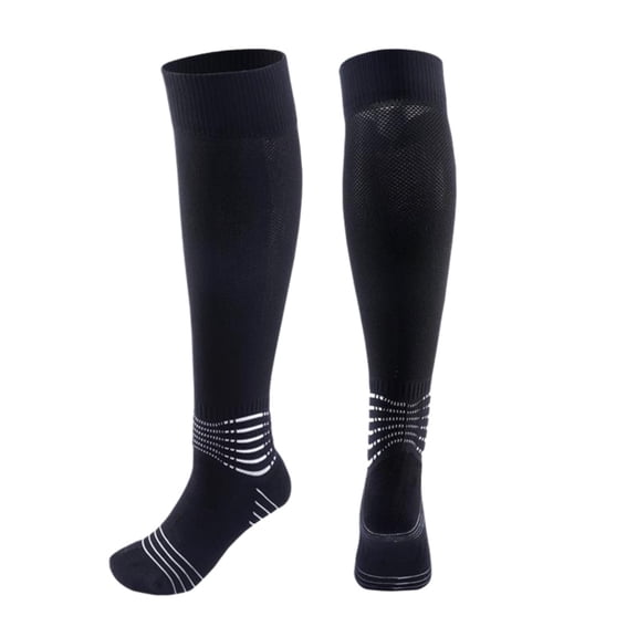 Softball Soccer Socks Baseball Football Socks for Youth Men and Women, Black, L