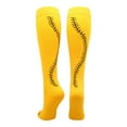 thumbnail image 1 of Softball Socks with Stitches Over the Calf (Gold/Black, Large), 1 of 2
