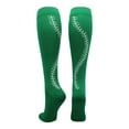 thumbnail image 1 of Softball Socks with Stitches Over the Calf (Kelly Green/White, Large), 1 of 2