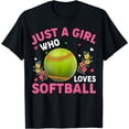 thumbnail image 1 of Softball Sports Lover Just A Girl Who Loves Softball T-Shirt, 1 of 4