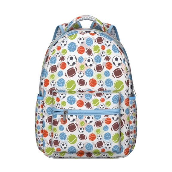 Softball Sports Students Backpack Baseball Football Soccer Basketball Ball Game School Bag with Team Design, Durable and Adjustable Strap