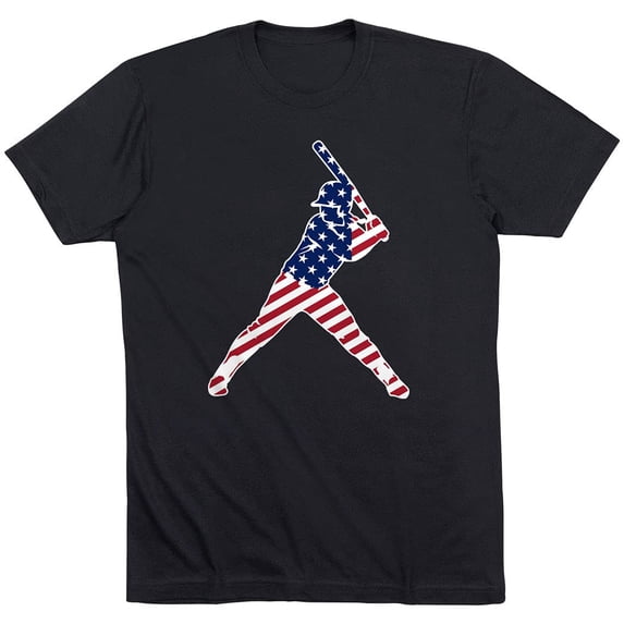 Softball Stars and Stripes Player Short Sleeve T-Shirt | Softball Tee | Youth and Adult Sizes