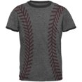 thumbnail image 1 of Softball Stitches Mens Ringer T Shirt Heather-Black MD, 1 of 1