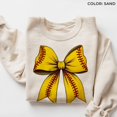 thumbnail image 1 of Softball Sweatshirt, Coquette Softball Sweatshirt, Softball Bow Shirt, Softball Mom Shirt, Game Day Shirt, Fall Sports T20, F2367 Sweatshirt All Size S-5XL, 1 of 5