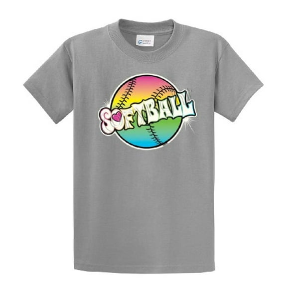 Softball T-Shirt Rainbow Softball-Sportsgray-XXXL