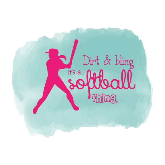 A Softball Thing Sports Motivational Quote watercolor Decal Wall Art Sticker Designs Vinyl Stickers For Home House Walls Rooms Windows Bedroom Decoration Size (20x20 inch)