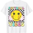 thumbnail image 1 of Softball Vibes Softball Retro Groovy Game Day Women T-Shirt, 1 of 4